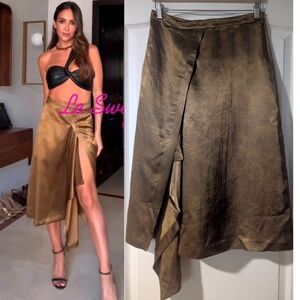 NEW Zara | Asymmetric Flowing Skirt In Gold